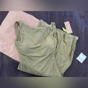 Green OGL Move backless dress